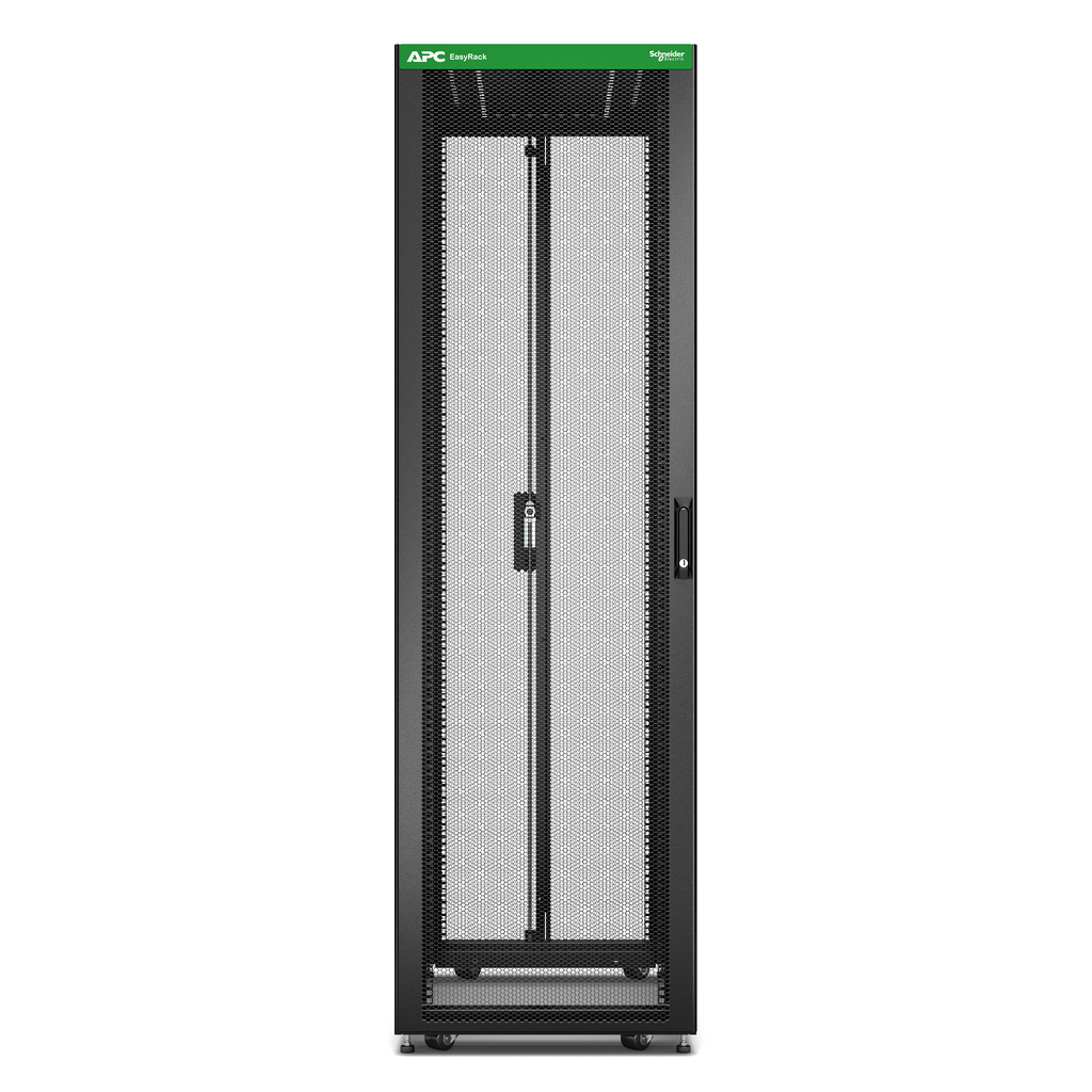 APC Easy Rack, 42U, Black, With Roof, Castors, Feet, 4 Brackets, and Bottom, No Side Panels, 1991H x 600W x 1000D mm - Image 3