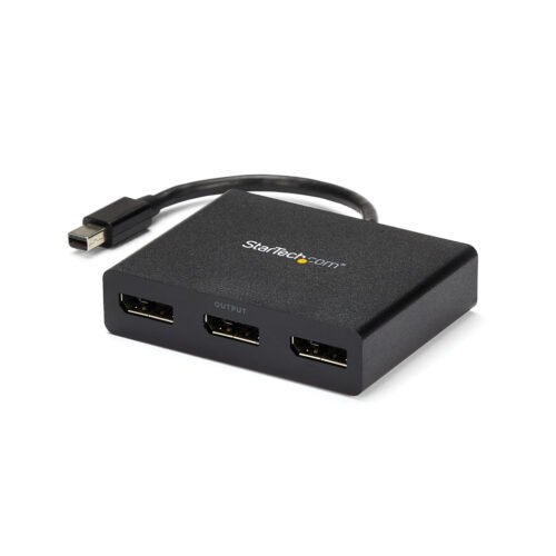 StarTech.com 3-Port Multi Monitor Adapter - Mini DisplayPort to DisplayPort MST Hub, Dual 4K 30Hz & 1x 1080p - Video Splitter f