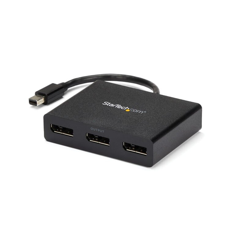 StarTech.com 3-Port Multi Monitor Adapter - Mini DisplayPort to DisplayPort MST Hub, Dual 4K 30Hz & 1x 1080p - Video Splitter f