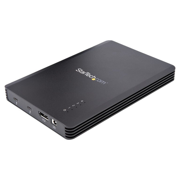 StarTech.com 4 Bay Thunderbolt 3 NVMe Enclosure, For M.2 NVMe SSD Drives, 1x DisplayPort Video/ 2x TB3 Downstream Ports, 40Gbps