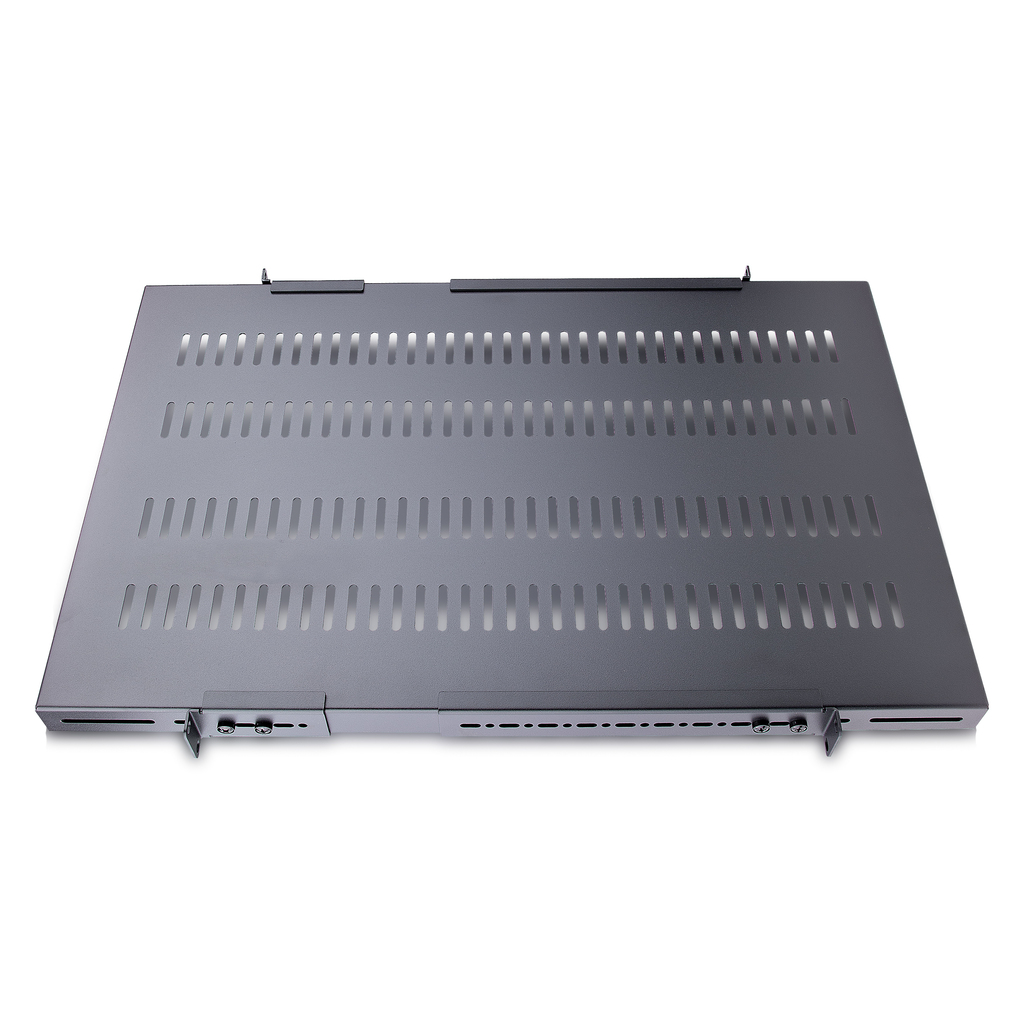 StarTech.com 1U 4-Post Adjustable Vented Server Rack Mount Shelf - 330lbs(150 kg) - 19.5 to 38in Adjustable Mounting Depth Univ - Image 2