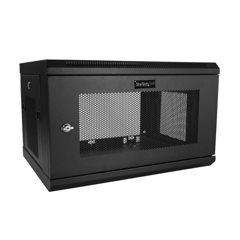 StarTech.com 2-Post 6U Wall Mount Network Cabinet with 1U Shelf, 19" Wall-Mounted Server Rack for Data / Networking / AV / Elec
