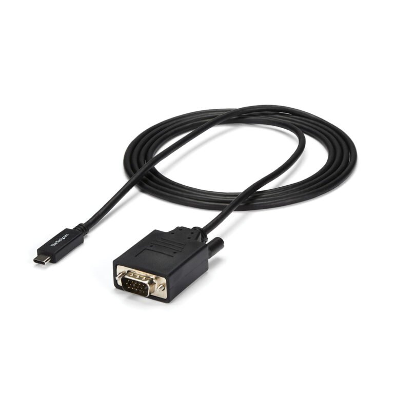 StarTech.com 6ft/2m USB C to VGA Cable - 1920x1200/1080p USB Type C to VGA Video Active Adapter Cable - Thunderbolt 3 Compatibl