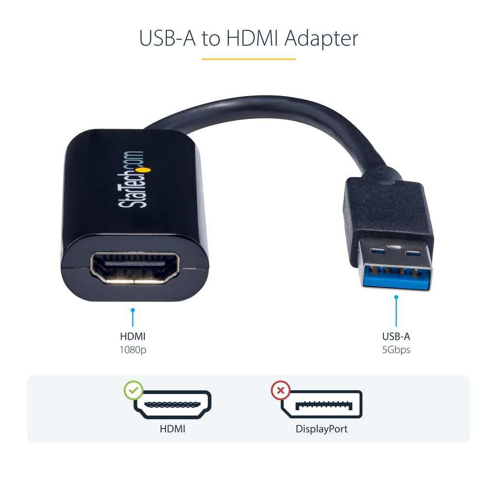 StarTech.com USB 3.0 to HDMI Adapter, USB to HDMI Monitor Converter for Windows, 1080P (no support for macOS/ChromeOS/Linux) - - Image 7