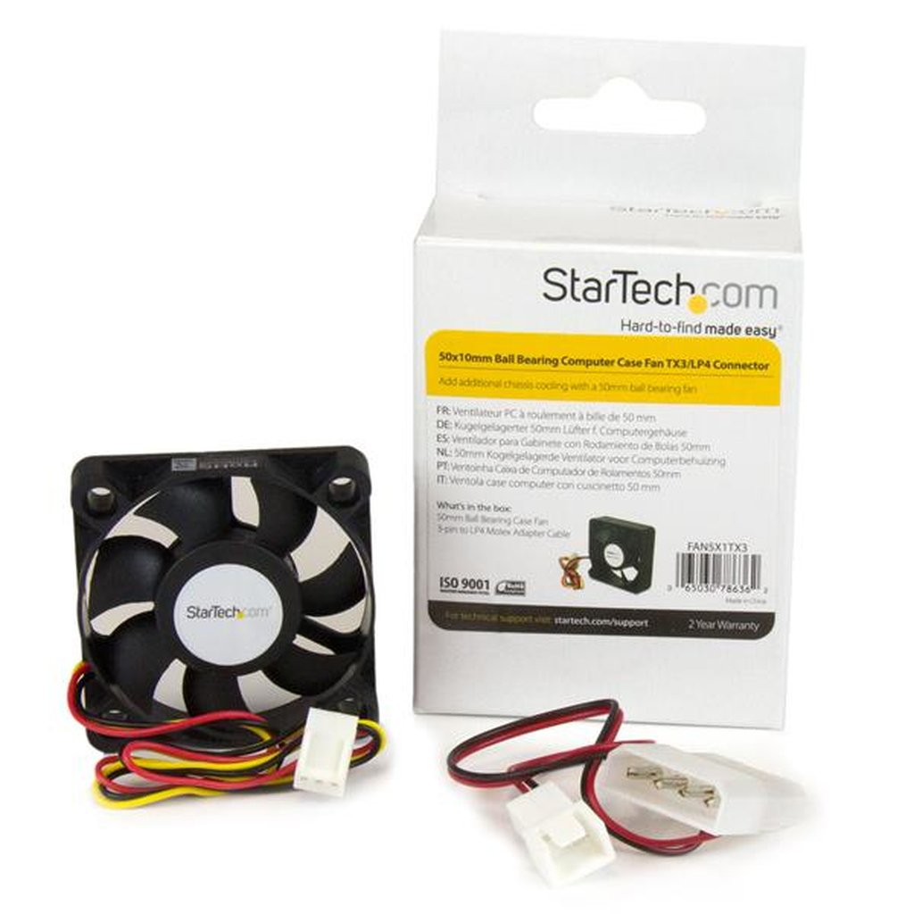 StarTech.com 50x10mm Replacement Ball Bearing Computer Case Fan TX3/LP4 Connector - Image 2