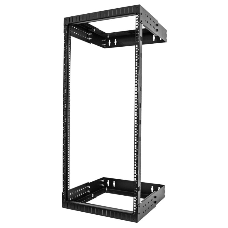 StarTech.com 24U 19" Wall Mount Network Rack - Adjustable Depth 12-20" 2 Post Open Frame Server Room Rack for AV/Data/ IT Commu