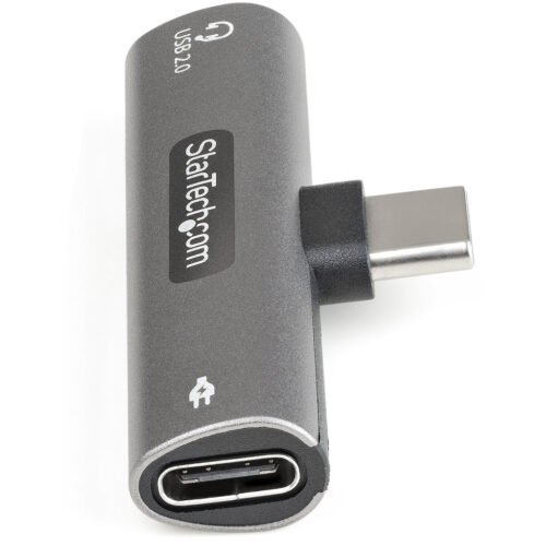 StarTech.com USB C Audio & Charge Adapter - USB-C Audio Adapter w/ USB-C Audio Headphone/Headset Port and 60W USB Type-C Power - Image 5
