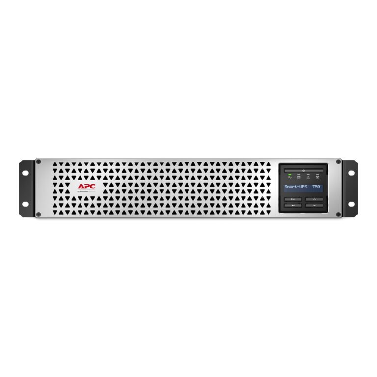 APC Smart-UPS, Line Interactive, 750VA, Lithium-ion, Rack/Tower, 2U, 230V, 6x IEC C13 outlets, SmartConnect Port+SmartSlot, Sho