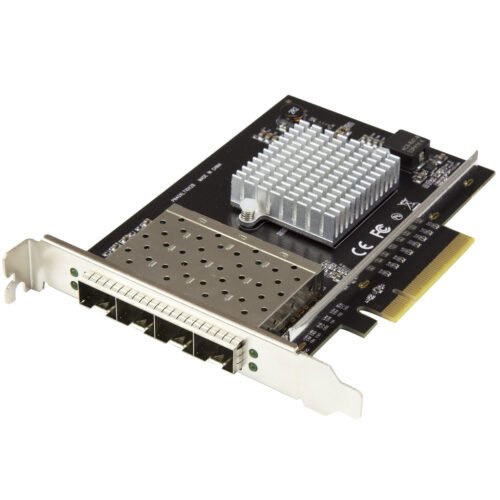 StarTech.com Quad Port 10G SFP+ Network Card - Intel XL710 Open SFP+ Converged Adapter - PCIe 10 Gigabit Ethernet Server NIC -