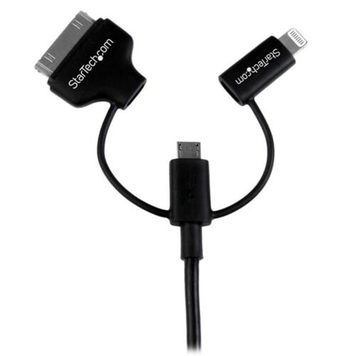 StarTech.com 1 m (3 ft.) 3 in 1 Charging Cable - Multi USB to Lightning or 30-pin Dock or Micro-USB for iPhone / iPad / iPod / - Image 3