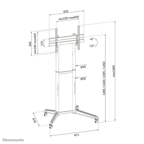 Neomounts FL50-540BL1 TV trolley 37-70" - Image 15