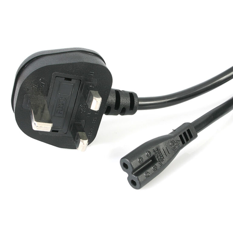StarTech.com 3ft (1m) UK Laptop Power Cable, BS 1363 to C7, 2.5A 250V, 18AWG, Black, UK Laptop Replacement Cord, Printer Power