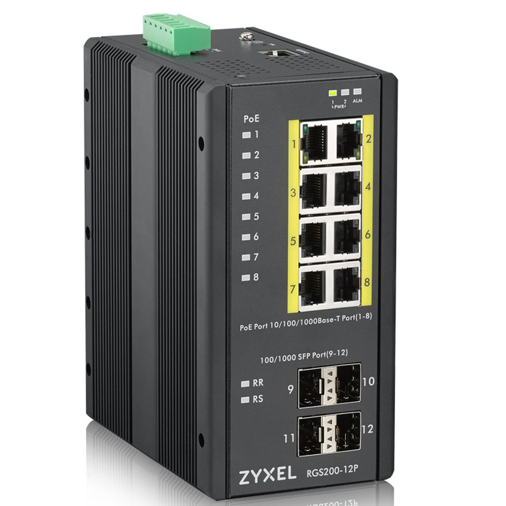 Zyxel RGS200-12P Managed L2 Gigabit Ethernet (10/100/1000) Power over Ethernet (PoE) Black - Image 2