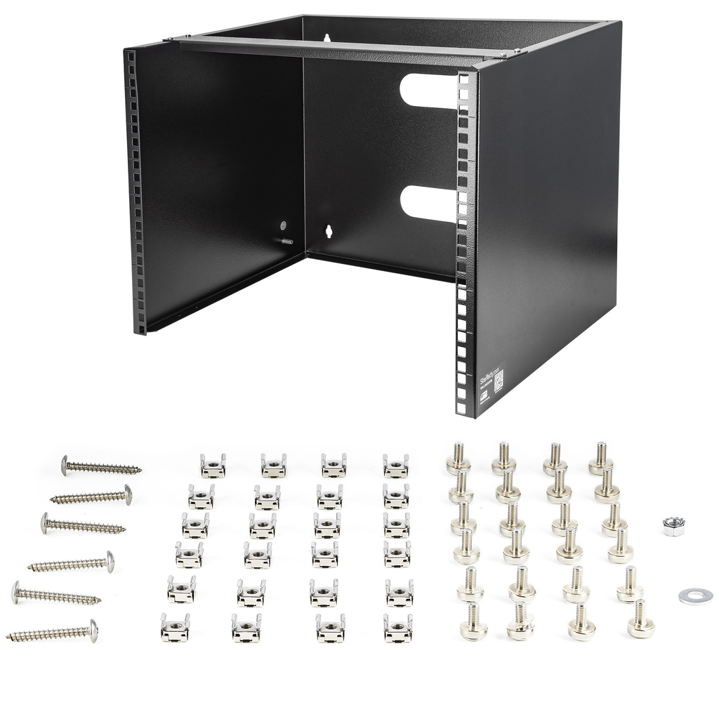 StarTech.com 8U Wall Mount Network Rack - 14 Inch Deep (Low Profile) - 19" Patch Panel Bracket for Shallow Server and IT Equipm - Image 2