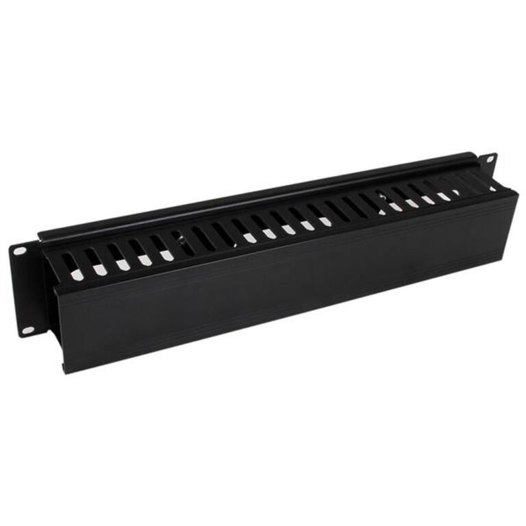 StarTech.com Horizontal 2U Server Rack Cable Management Finger Duct w/ Cover - 19" Network Rack Wire Duct Raceway Panel - Slott