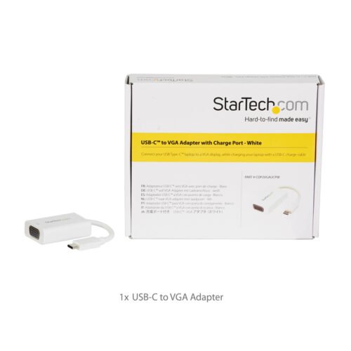 StarTech.com USB C to VGA Adapter with Power Delivery - 1080p USB Type-C to VGA Monitor Video Converter w/ Charging - 60W PD Pa - Image 10