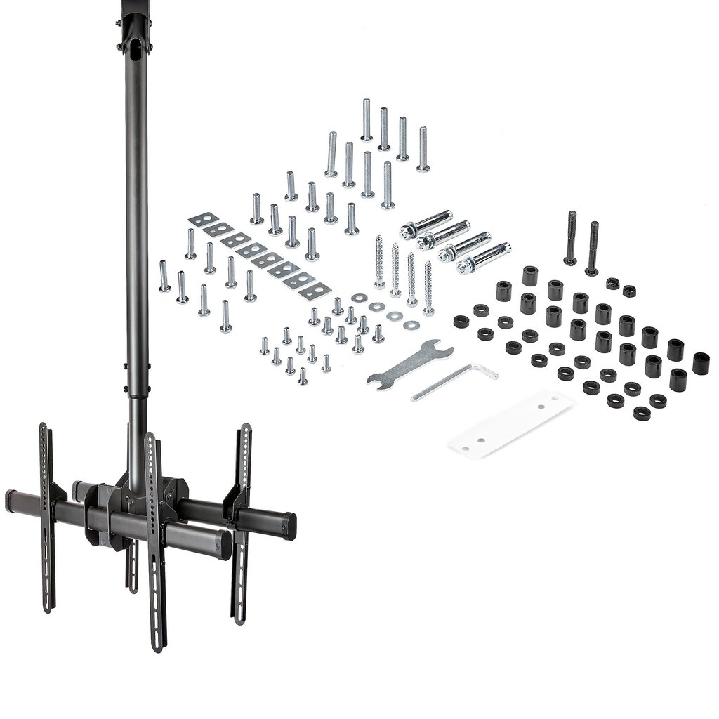 StarTech.com Dual TV Ceiling Mount - Back-to-Back Heavy Duty Hanging Dual Screen Mount with Adjustable Telescopic Pole - Tilt/S - Image 18