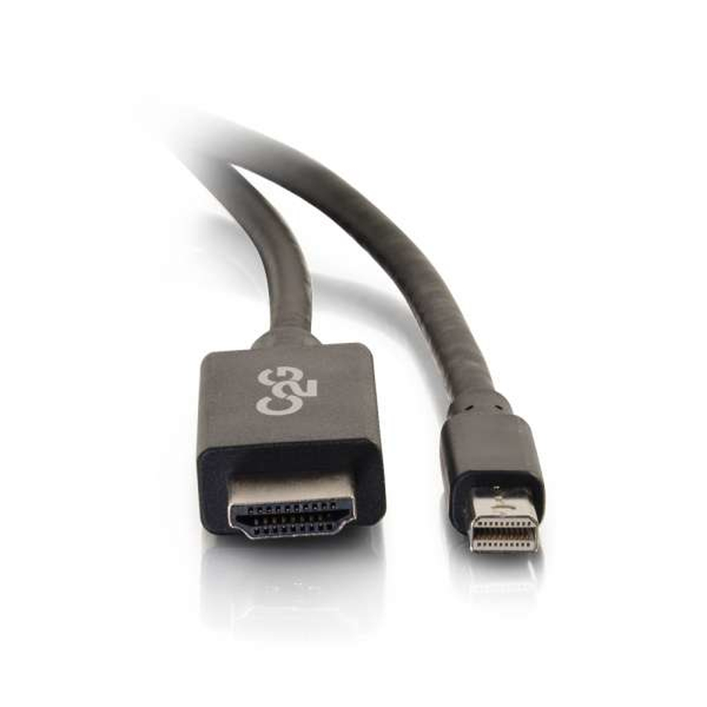 C2G 3m Mini DisplayPort to HDMI Adapter Cable - Mini DP Male to HDMI Female - Black - Image 3