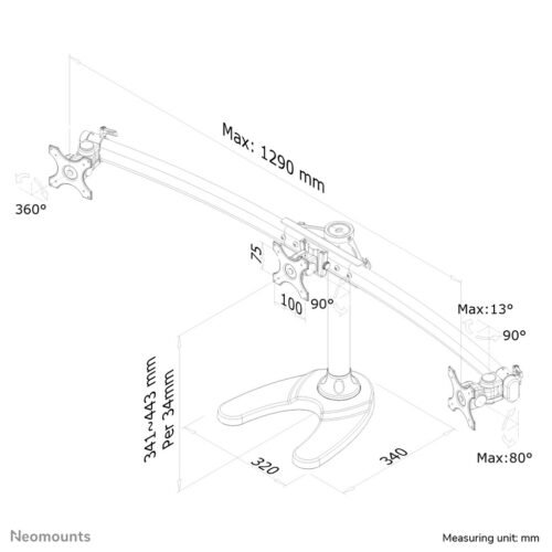 Neomounts FPMA-D700DD3 Monitor stand 10-27" - Image 2