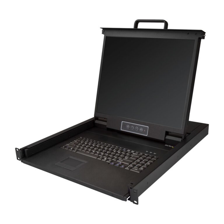 StarTech.com Rackmount KVM Console - Single Port VGA KVM with 19" LCD Monitor for Server Rack - Fully Featured Universal 1U LCD