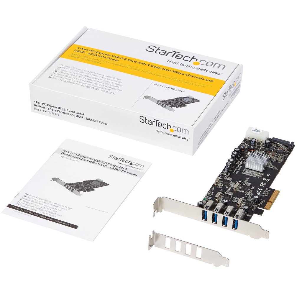StarTech.com 4 Port USB 3.0 PCIe Card w/ 4 Dedicated 5Gbps Channels (USB 3.1 Gen 1) - UASP - SATA / LP4 Power - PCI Express Ada - Image 7