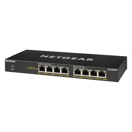 NETGEAR GS308PP Unmanaged Gigabit Ethernet (10/100/1000) Power over Ethernet (PoE) Black - Image 4