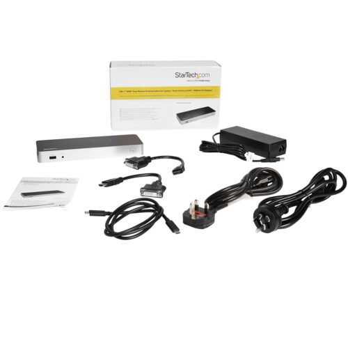StarTech.com Dual Monitor USB C Docking Station with 60W Power Delivery for Windows Laptops - USB C to HDMI / DVI Dock - USB 3. - Image 8