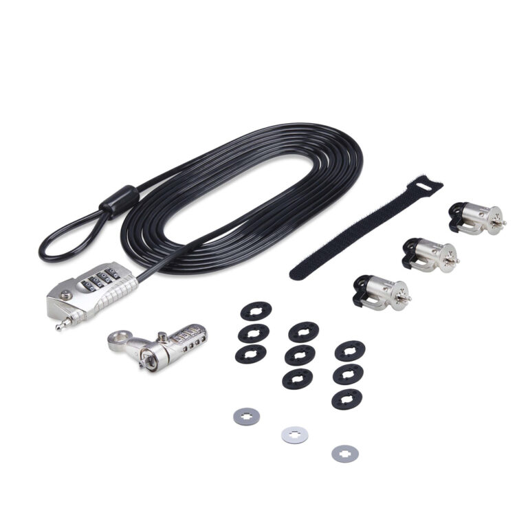 StarTech.com Laptop/Desktop & Peripheral Lock Kit, Theft-Deterring Security Lock, K-Slot, 9.8ft (3m) Steel Cable, 3x Devices, U