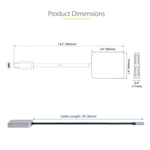 StarTech.com USB-C to Dual Displayport 1.4 Adapter, USB Type-C Multi-Monitor MST Hub, Dual 5K 60Hz DP Laptop Display Extender / - Image 7