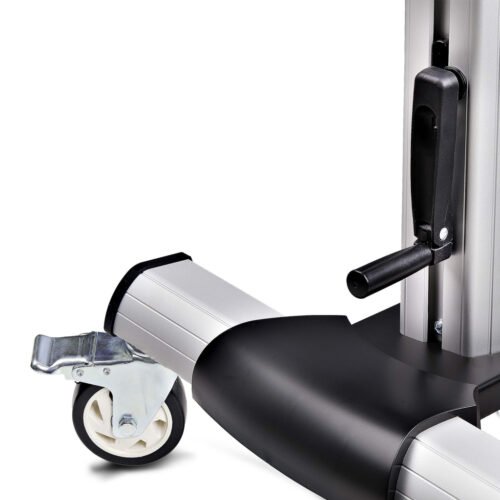 StarTech.com Rolling TV Cart/Stand On Wheels For 60-100inch Flat Screens Up To 220lb (100kg), Height Adjustment via Hand Crank, - Image 7