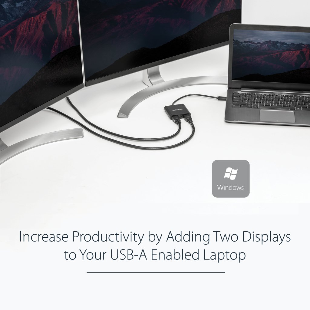 StarTech.com USB 3.0 to Dual HDMI Adapter, USB to 2x HDMI Monitor Converter for Windows (no support for macOS/ChromeOS/Linux) - - Image 15
