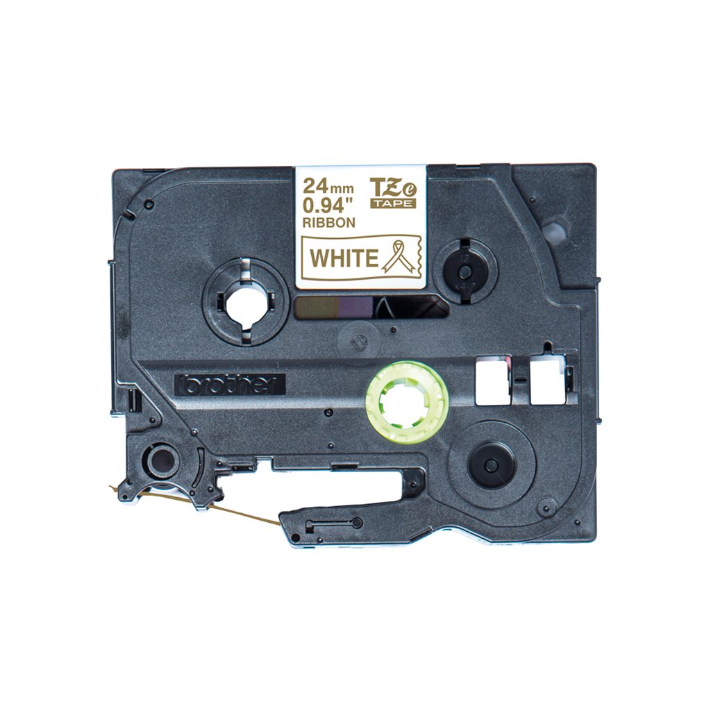 Brother TZE-R254 label-making tape Gold on white - Image 2