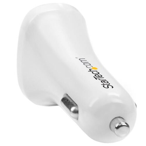 StarTech.com Dual-Port USB Car Charger - 24W/4.8A - White - Image 3