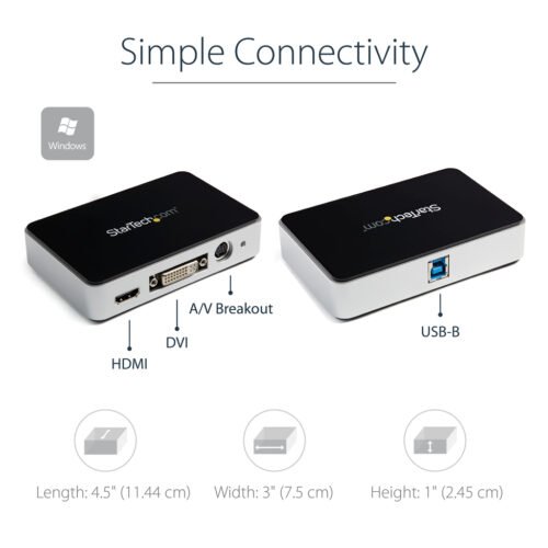 StarTech.com USB 3.0 Video Capture Device - HDMI / DVI / VGA / Component HD Video Recorder - 1080p 60fps - TAA - Image 4