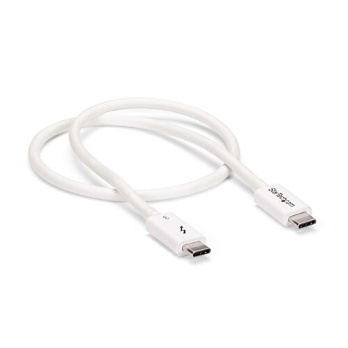 StarTech.com Thunderbolt 3 Cable - 40Gbps - 0.5m - White - Thunderbolt, USB, and DisplayPort Compatible - Image 2