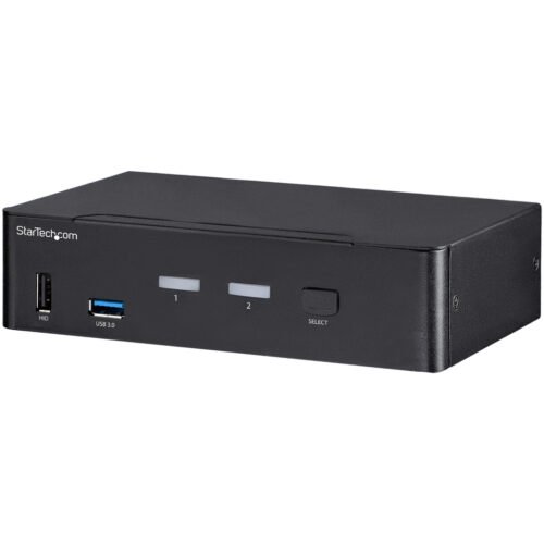 StarTech.com 2 Port DisplayPort KVM Switch - 4K 60Hz - Single Display - Dual Port UHD DP 1.2 USB KVM Switch with Integrated USB - Image 5