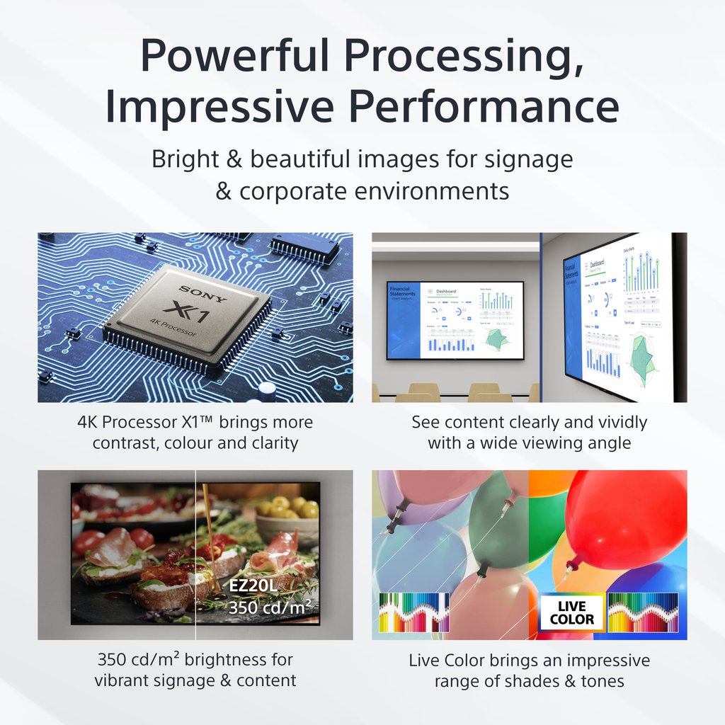 Sony FW-65EZ20L Signage Display Digital signage flat panel 165.1 cm (65") LCD Wi-Fi 350 cd/m² 4K Ultra HD Black Android 16/7 - Image 4