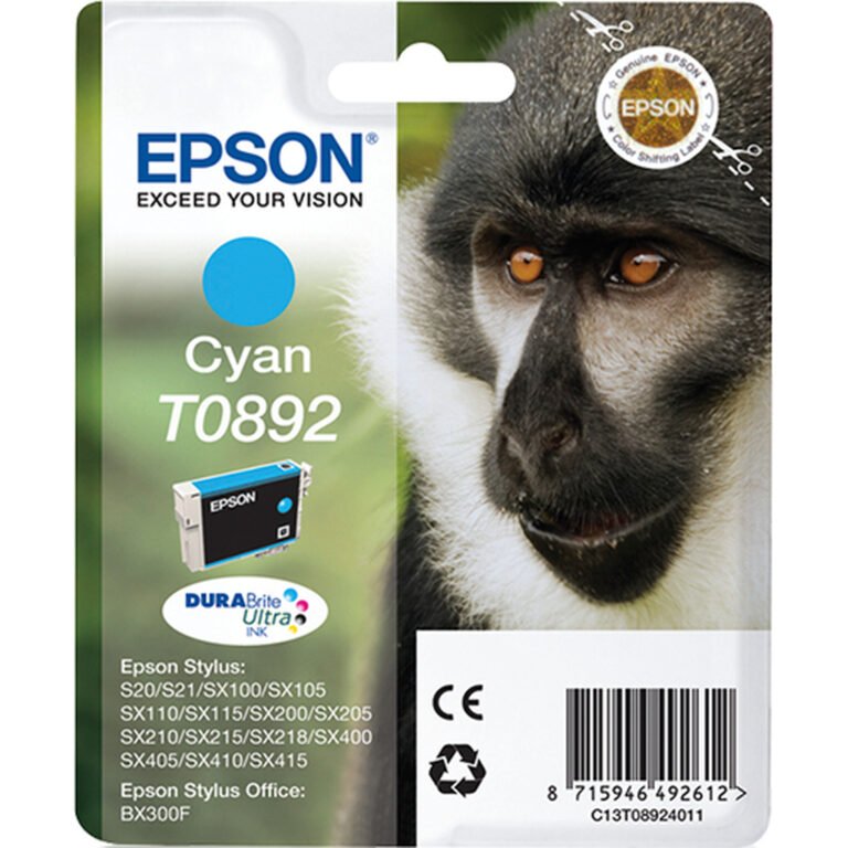 Epson Monkey Singlepack Cyan T0892 DURABrite Ultra Ink