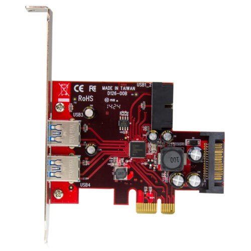 StarTech.com 4 Port PCI Express USB 3.0 Card - 2 External & 2 Internal - SATA Power - UASP Support - 2x Internal (IDC) Motherbo - Image 2