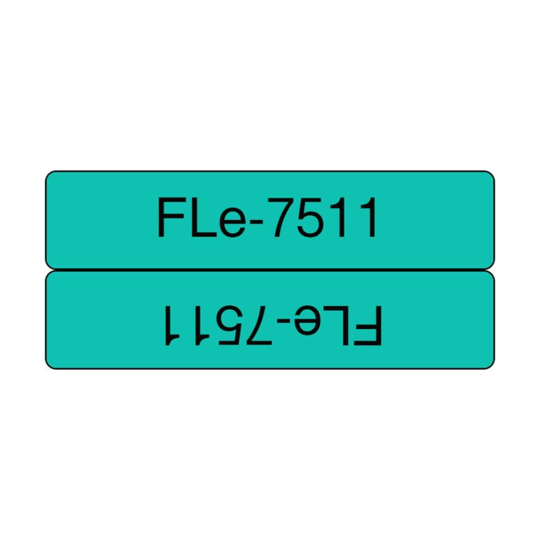 Brother FLE-7511 label-making tape Black on green