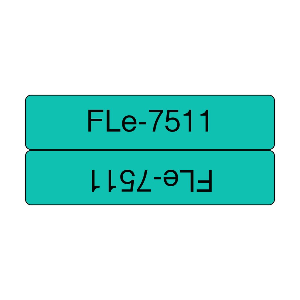 Brother FLE-7511 label-making tape Black on green