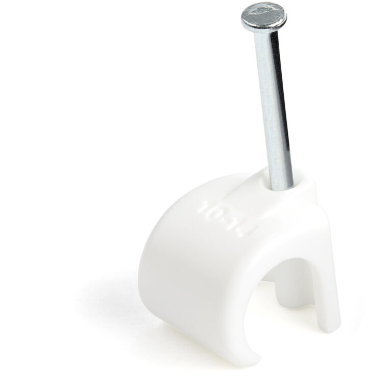 StarTech.com 100 Pack Extra Large Cable Clips with Nail - Reusable - Nail-in Clamps - Wire Holding Clips - Ethernet Cord/AV/Coa