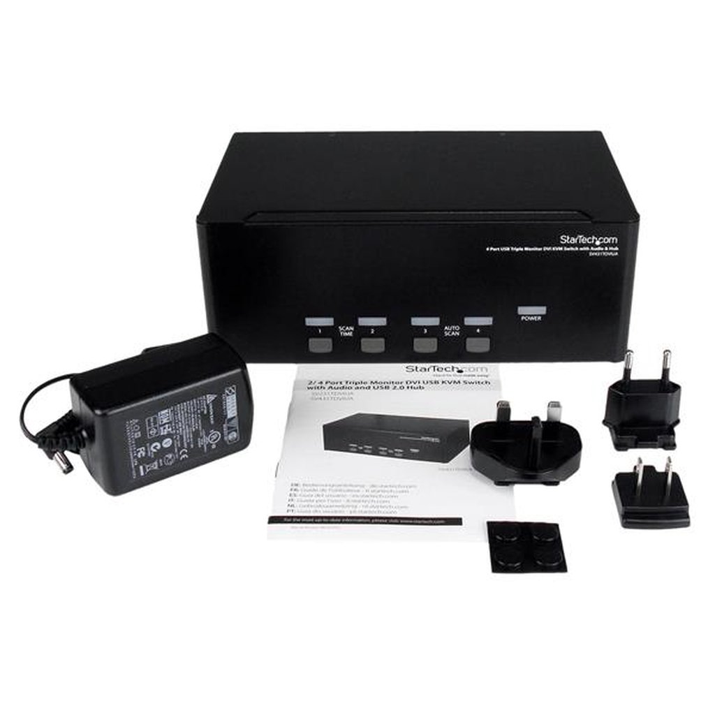 StarTech.com 4 Port Triple Monitor DVI USB KVM Switch with Audio & USB 2.0 Hub - Image 4