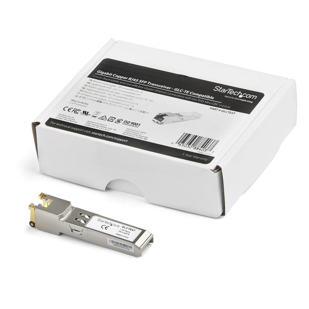 StarTech.com Cisco GLC-TE Compatible Module - 1000BASE-T Copper Industrial Gigabit Ethernet Transceiver - SFP to RJ45 Cat6/Cat5 - Image 2