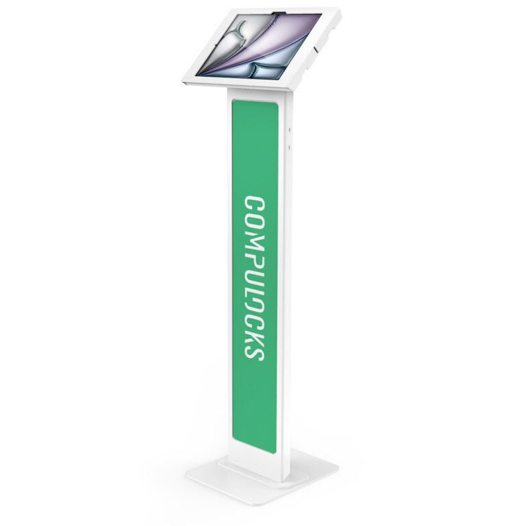 Compulocks iPad Air M2 13" (2024), Apex Enclosure Brandable Floor Stand - White