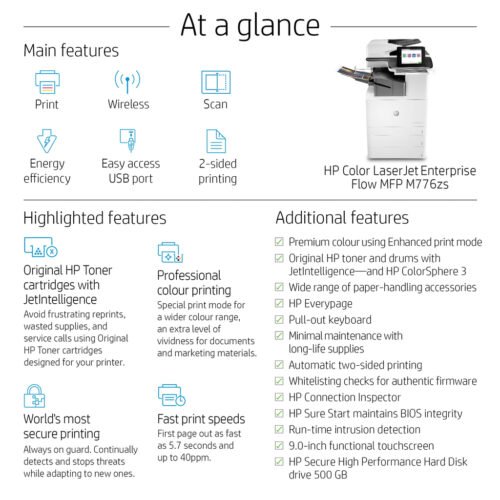 HP Color LaserJet Enterprise Flow MFP M776zs - Image 20