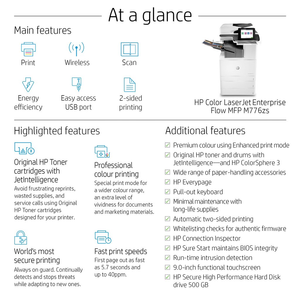 HP Color LaserJet Enterprise Flow MFP M776zs - Image 20