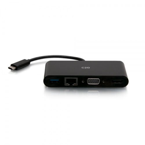 C2G USB-C® to HDMI®, VGA, USB-A, and RJ45 Multiport Adapter - 4K 30Hz - Black - Image 4