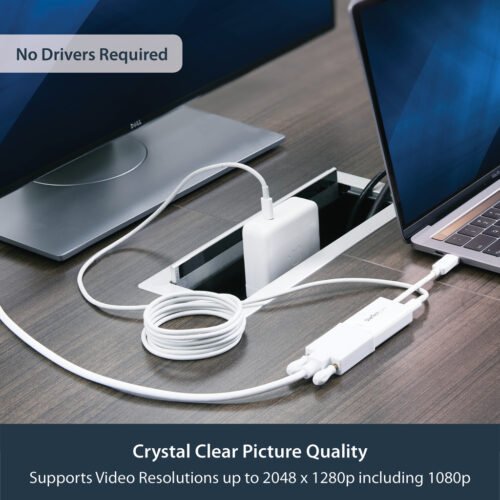 StarTech.com USB C to VGA Adapter with Power Delivery - 1080p USB Type-C to VGA Monitor Video Converter w/ Charging - 60W PD Pa - Image 6