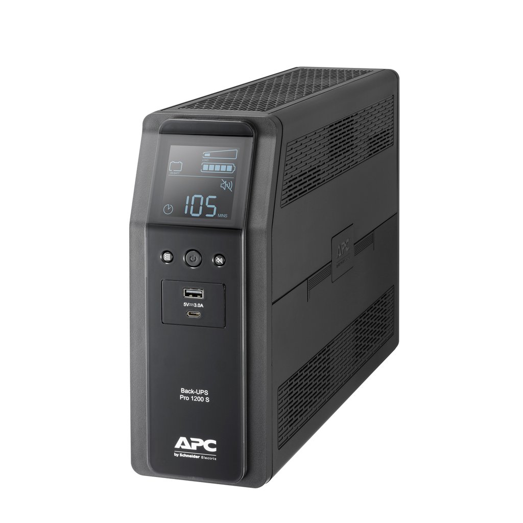 APC Back-UPS Pro, 1200VA/720W, Tower, 230V, 8x IEC C13 outlets, Sine Wave, AVR, USB Type A + C ports, LCD, User Replaceable Bat - Image 2